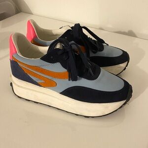 Steve Madden Bold Blue and Orange Sneakers with Retro Design